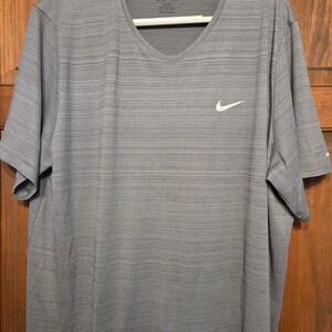 Nike Dry Fit Gray Stripe Reflective Sleeve Bar Mens 2xl Running Outdoor